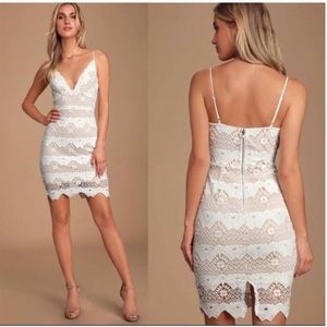 Lulu’s Sway Away White Crochet/Lace Midi Dress
